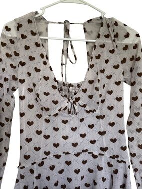 Free People Sway with Me Flocked Mini Dress